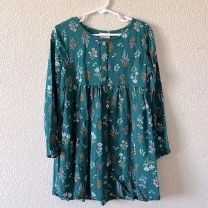 Girls green floral dress